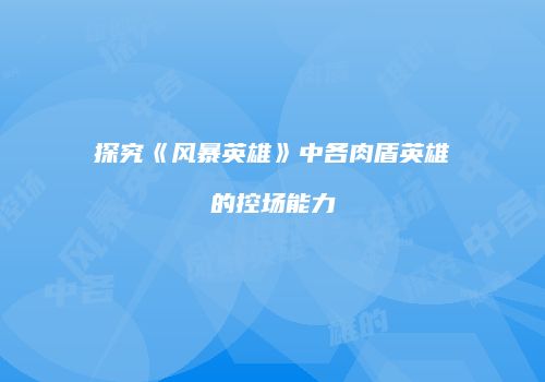 探究《风暴英雄》中各肉盾英雄的控场能力