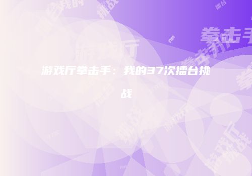 游戏厅拳击手：我的37次擂台挑战