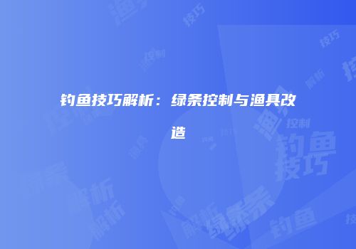 钓鱼技巧解析：绿条控制与渔具改造