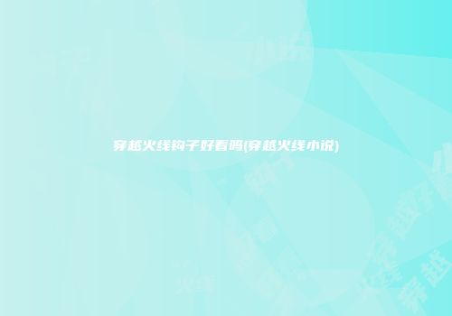 穿越火线钩子好看吗(穿越火线小说)