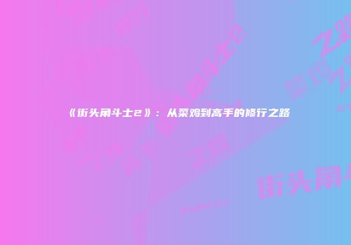 《街头角斗士2》：从菜鸡到高手的修行之路
