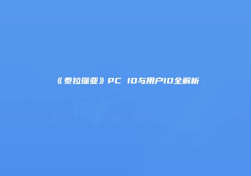 《泰拉瑞亚》PC ID与用户ID全解析