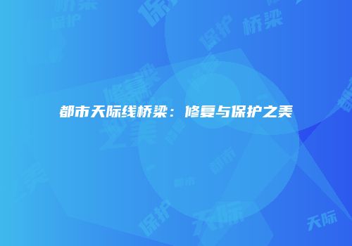 都市天际线桥梁：修复与保护之美