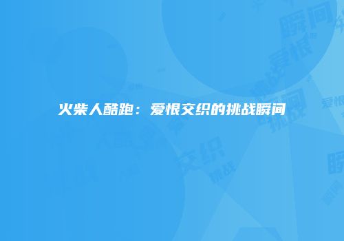 火柴人酷跑：爱恨交织的挑战瞬间