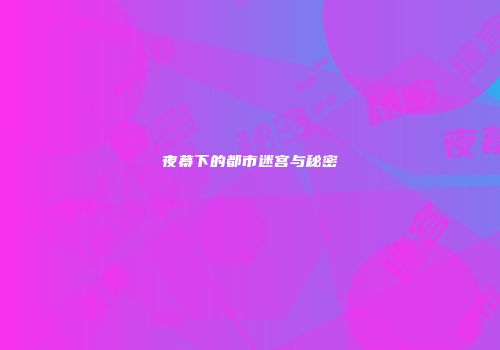 夜幕下的都市迷宫与秘密
