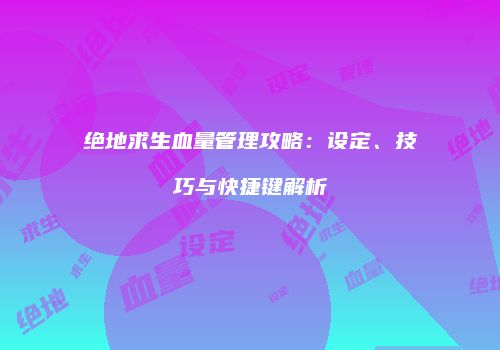 绝地求生血量管理攻略：设定、技巧与快捷键解析