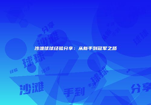 沙滩球球经验分享：从新手到冠军之路