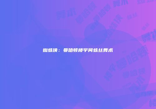 蜘蛛侠：曼哈顿楼宇间蛛丝舞术