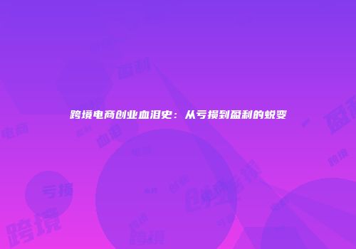 跨境电商创业血泪史：从亏损到盈利的蜕变
