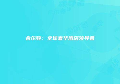 希尔顿：全球奢华酒店领导者