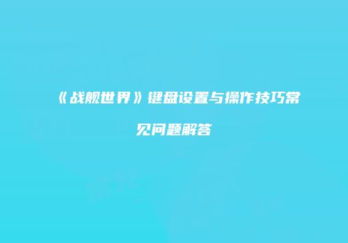 《战舰世界》键盘设置与操作技巧常见问题解答