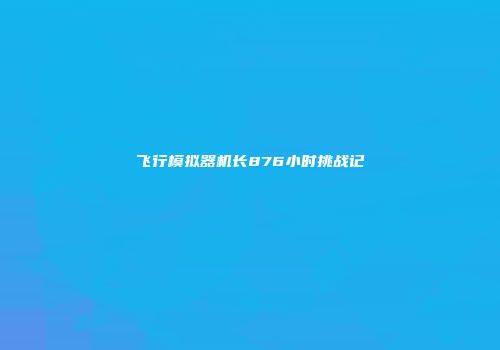 飞行模拟器机长876小时挑战记