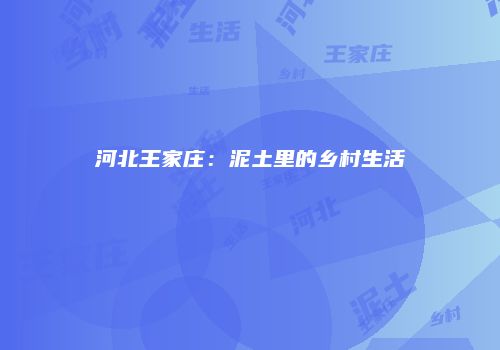 河北王家庄：泥土里的乡村生活