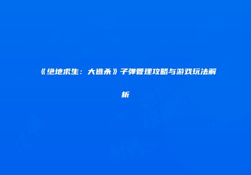 《绝地求生：大逃杀》子弹管理攻略与游戏玩法解析