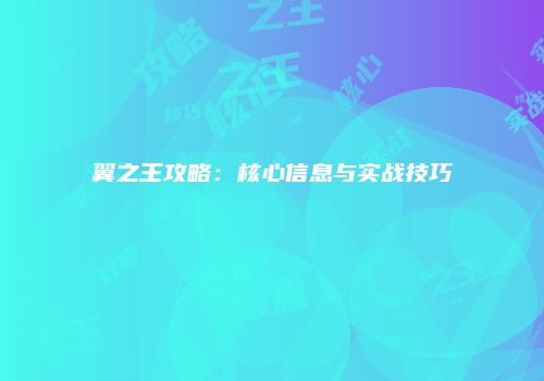 翼之王攻略：核心信息与实战技巧
