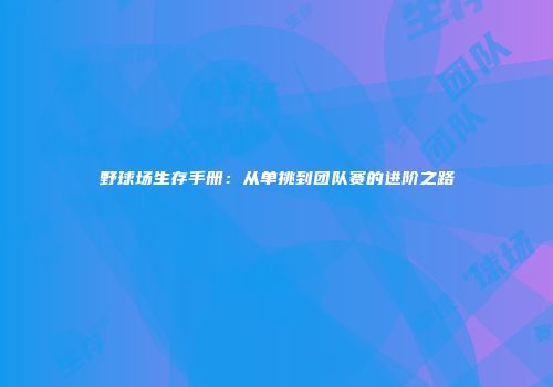 野球场生存手册：从单挑到团队赛的进阶之路