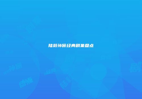 陆毅孙俪经典剧集盘点