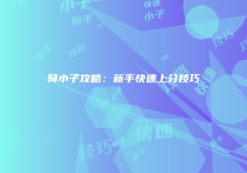 臭小子攻略：新手快速上分技巧