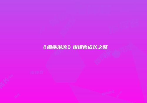 《钢铁洪流》指挥官成长之路