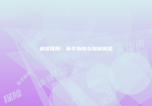 迷宫探险：新手指南与趣味体验