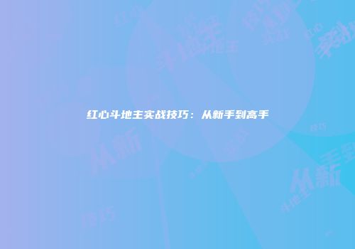 红心斗地主实战技巧：从新手到高手