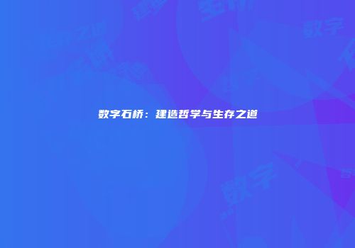 数字石桥：建造哲学与生存之道