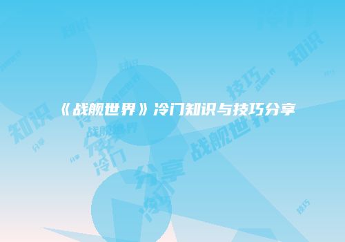 《战舰世界》冷门知识与技巧分享