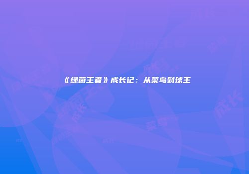 《绿茵王者》成长记：从菜鸟到球王