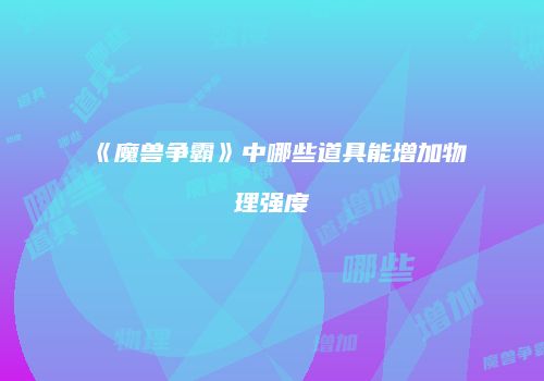 《魔兽争霸》中哪些道具能增加物理强度