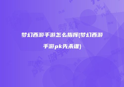 梦幻西游手游怎么指挥(梦幻西游手游pk先杀谁)