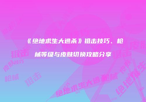 《绝地求生大逃杀》狙击技巧、枪械等级与皮肤切换攻略分享