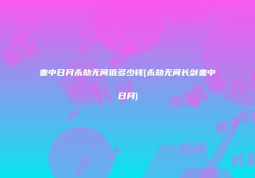 壶中日月永劫无间值多少钱(永劫无间长剑壶中日月)