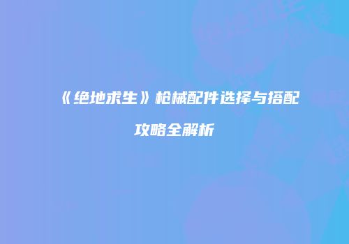 《绝地求生》枪械配件选择与搭配攻略全解析