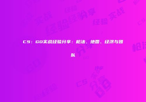 CS：GO实战经验分享：枪法、地图、经济与团队