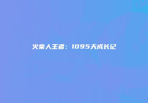 火柴人王者：1095天成长记