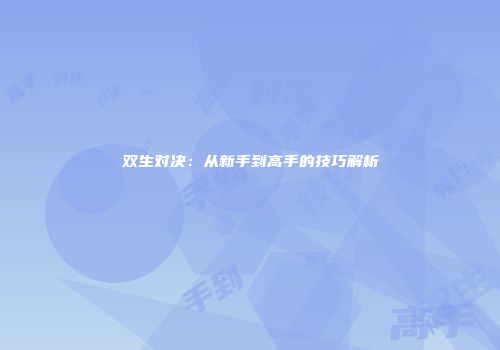 双生对决：从新手到高手的技巧解析