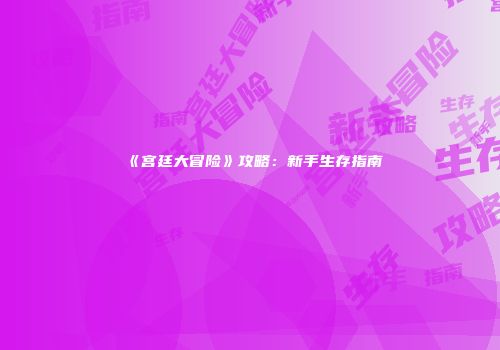 《宫廷大冒险》攻略：新手生存指南