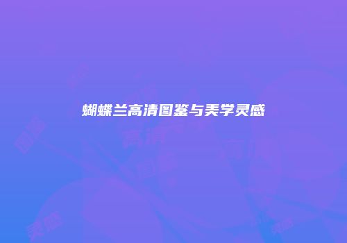 蝴蝶兰高清图鉴与美学灵感