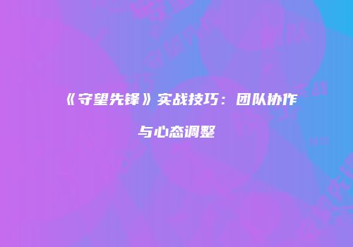 《守望先锋》实战技巧：团队协作与心态调整