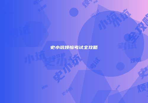 史小坑烦恼考试全攻略