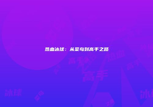 热血冰球：从菜鸟到高手之路