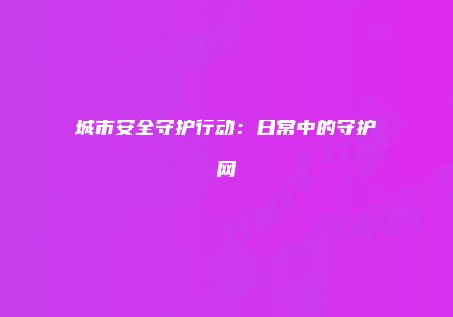 城市安全守护行动：日常中的守护网