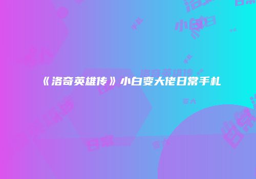 《洛奇英雄传》小白变大佬日常手札