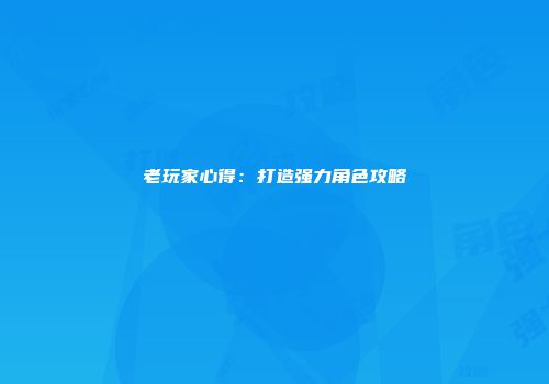 老玩家心得：打造强力角色攻略