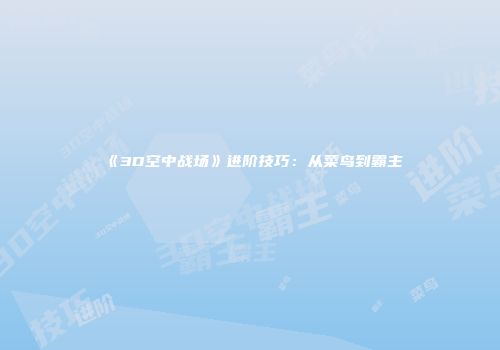 《3D空中战场》进阶技巧：从菜鸟到霸主