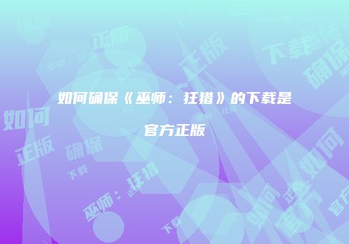 如何确保《巫师：狂猎》的下载是官方正版