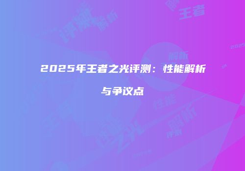 2025年王者之光评测：性能解析与争议点