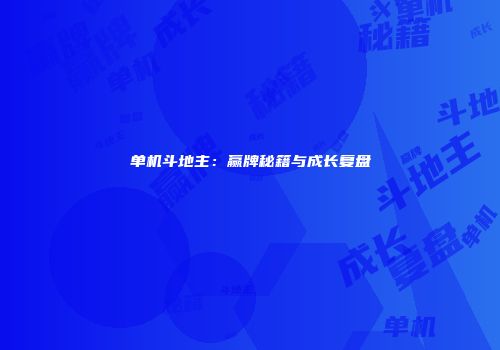 单机斗地主：赢牌秘籍与成长复盘