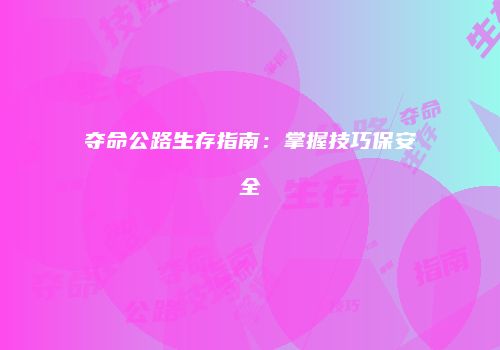 夺命公路生存指南：掌握技巧保安全