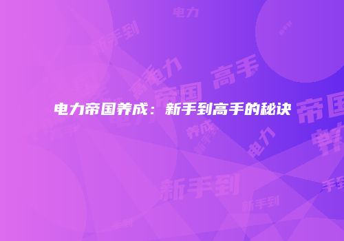 电力帝国养成：新手到高手的秘诀
